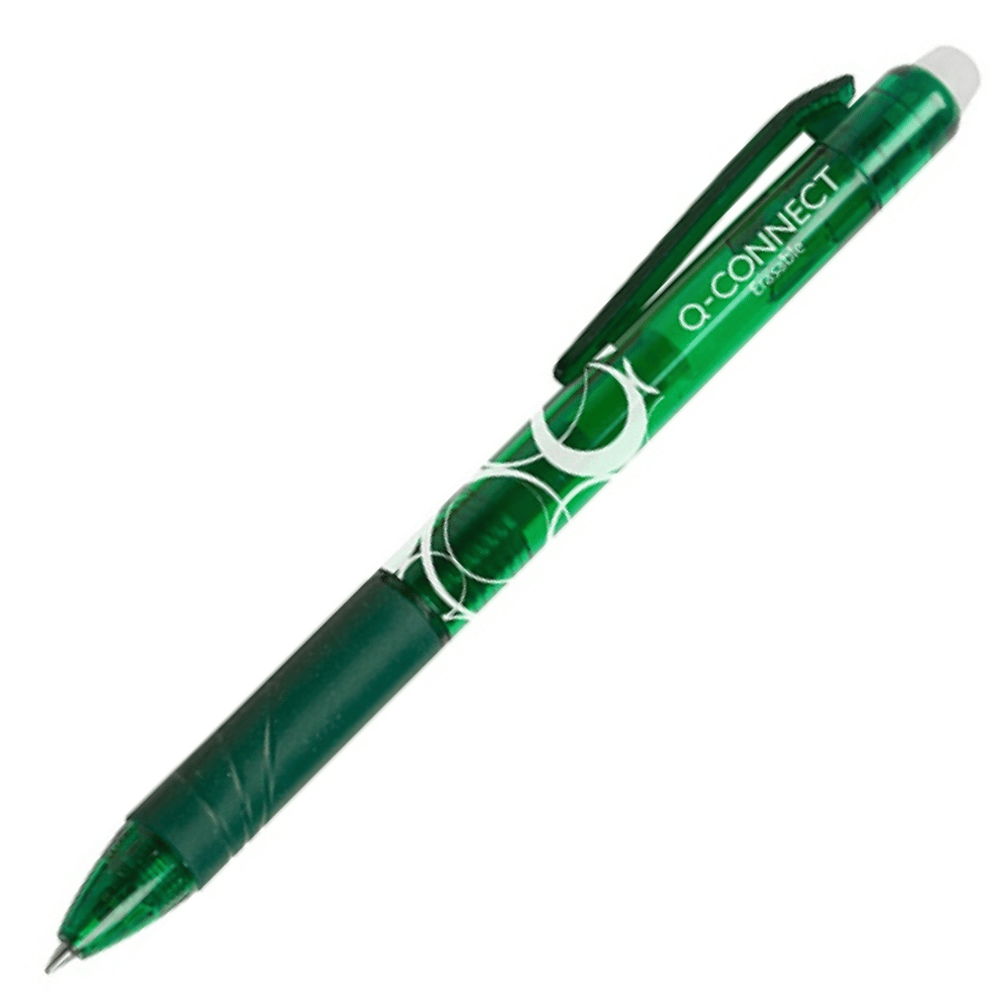 Długopis automatyczny Q-CONNECT , 1,0mm, wymazywalny, zielony