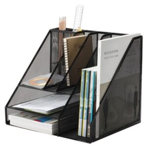 Organizer z przybornikiem Q-CONNECT Office Set, metalowy, A4, czarny