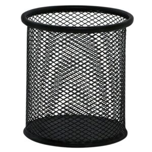 Pojemnik na długopisy Q-CONNECT Office Set, metalowy, czarny