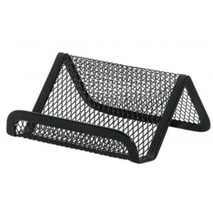 Stojak na wizytówki Q-CONNECT Office Set, metalowy, czarny