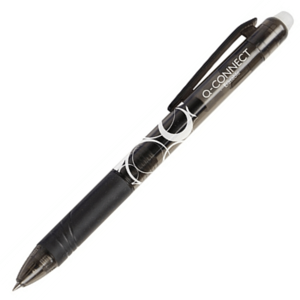 Długopis automatyczny Q-CONNECT , 1,0mm, wymazywalny, czarny