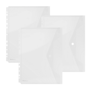 Teczka kopertowa zatrzask A4 200mikr z europerforacją transparentna x 20szt