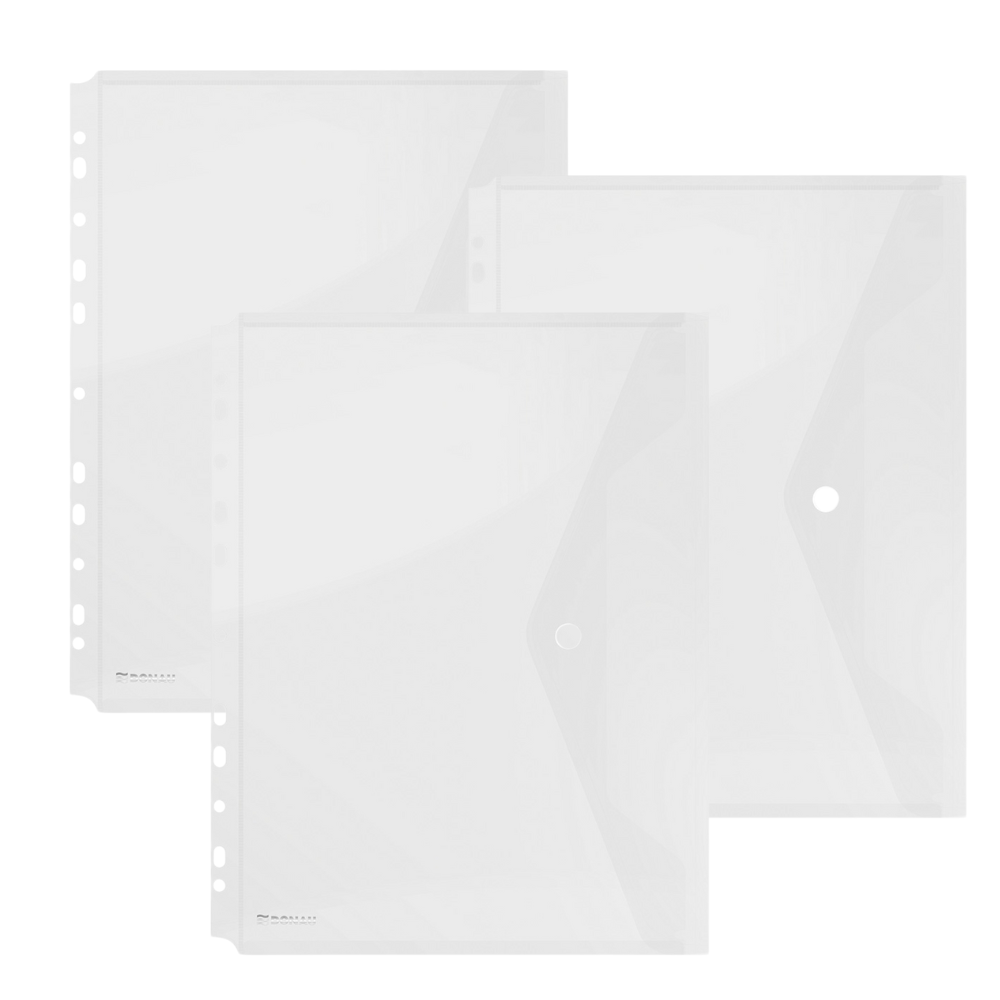 Teczka kopertowa zatrzask A4 200mikr z europerforacją transparentna x 20szt