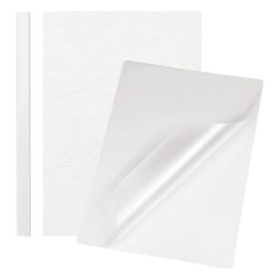 Zestaw do Bindowania 10szt - Okładki Bezbarwne, BIAŁE i Listwy 6mm do 60 kartek