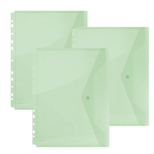 Teczka kopertowa DONAU zatrzask, A4, z europerforacją - zielona x 20szt