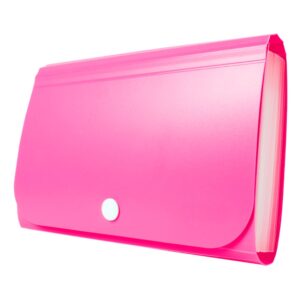 Mini Organizer harmonijkowy na zatrzask plastik - RÓŻOWY BT613-R