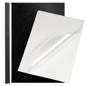 Zestaw do Bindowania 20szt - Okładki Bezbarwne, Czarne i Listwy 4mm do 40 kartek