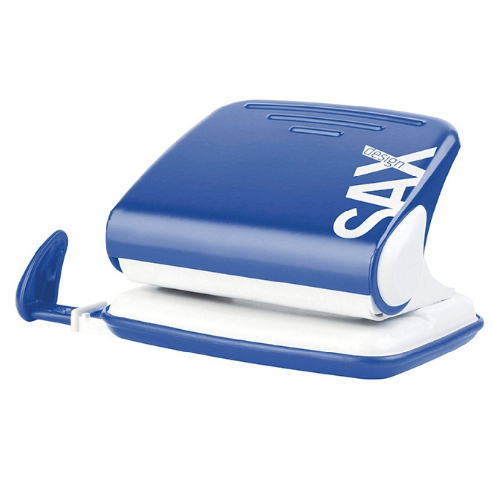 Dziurkacz SAXDesign 318, dziurkuje do 20 kartek, niebieski