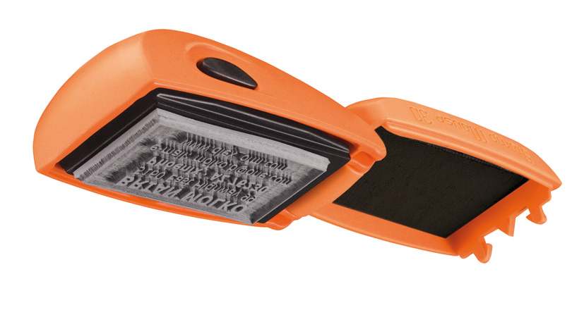 Pieczątka Kieszonkowa STAMP MOUSE 30 POMARAŃCZOWY 47x18 mm + GUMKA GRATIS - obrazek 2