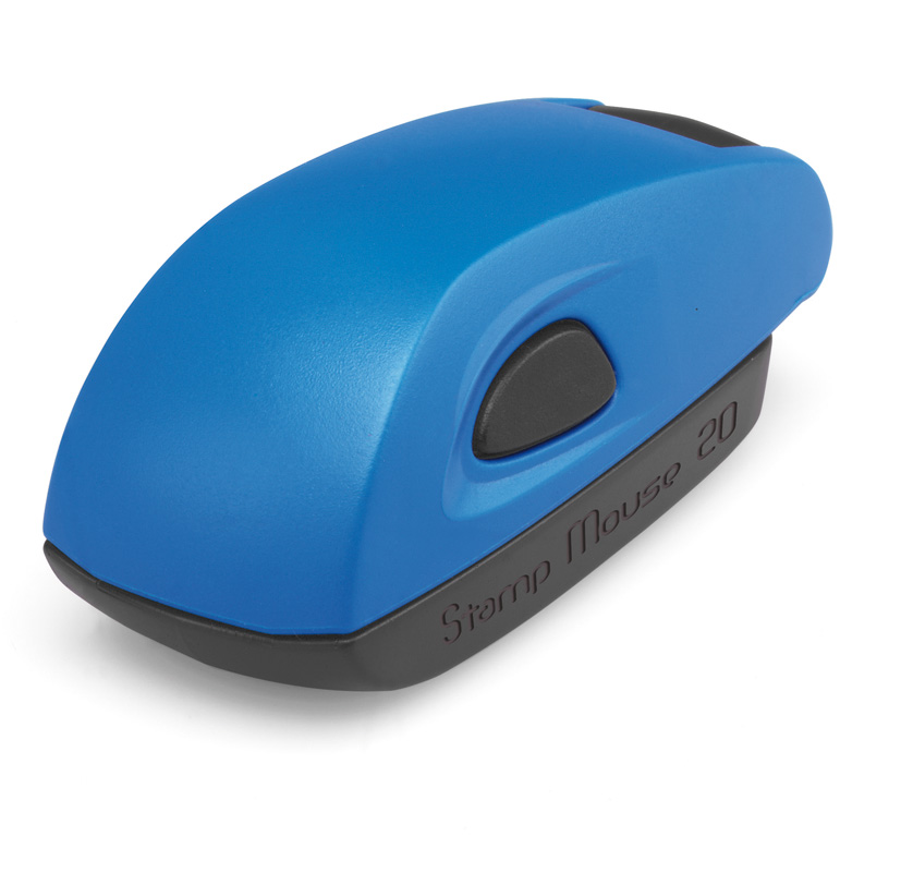 Pieczątka Kieszonkowa STAMP MOUSE 20 NIEBIESKI 38x14 mm + GUMKA GRATIS