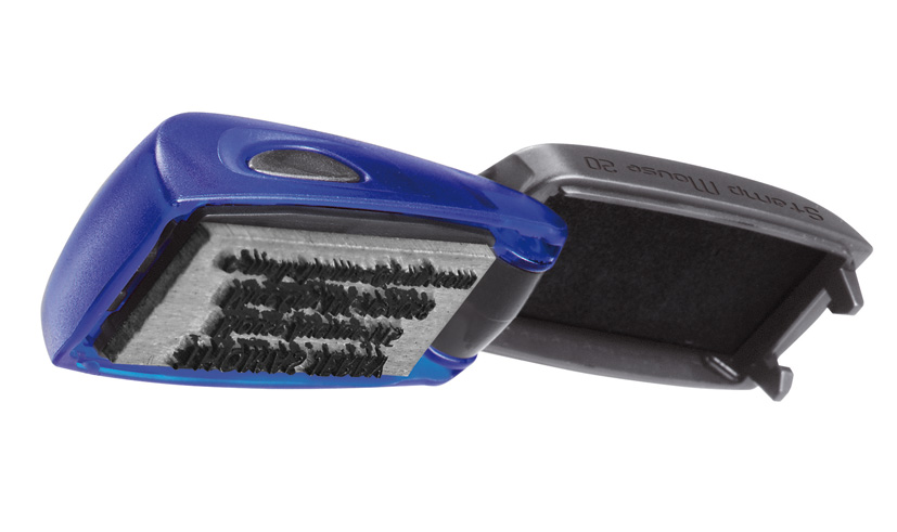 Pieczątka Kieszonkowa STAMP MOUSE 20 INDIGO 38x14 mm + GUMKA GRATIS - obrazek 2