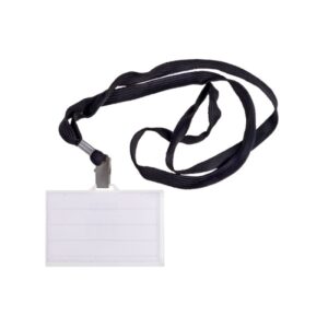 Identyfikator DONAU, z taśmą, twardy, czarny