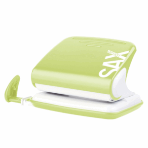 Dziurkacz SAXDesign 318, dziurkuje do 20 kartek, jasnozielony, display