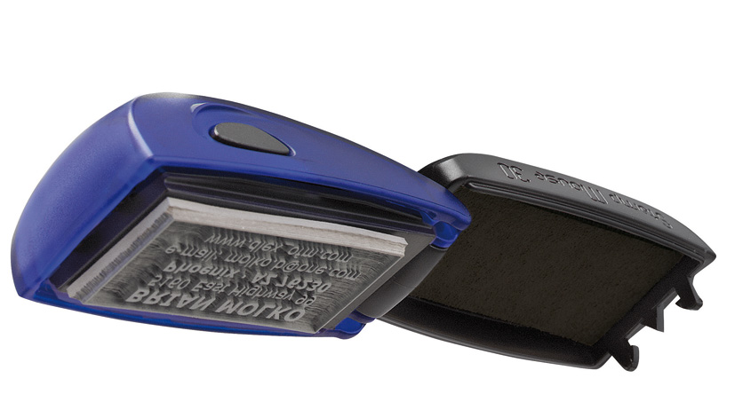 Pieczątka Kieszonkowa STAMP MOUSE 30 INDIGO 47x18 mm + GUMKA GRATIS - obrazek 2