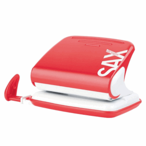 Dziurkacz SAXDesign 318, dziurkuje do 20 kartek, czerwony