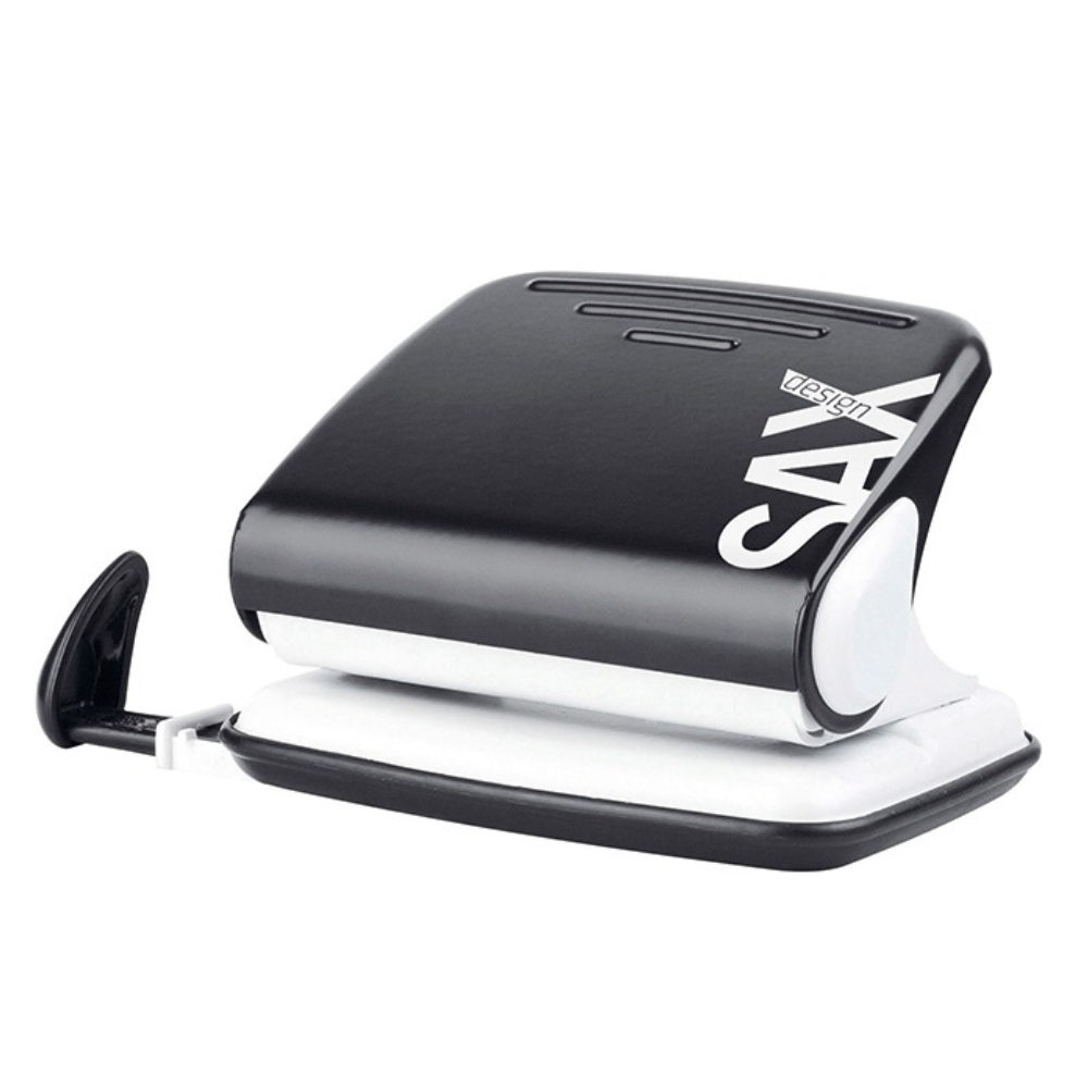 Dziurkacz SAXDesign 318, dziurkuje do 20 kartek, czarny