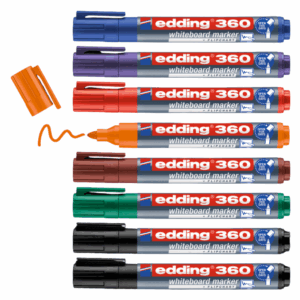 Marker do tablic e-360 EDDING, 1,5-3mm, 8 szt., mix kolorów