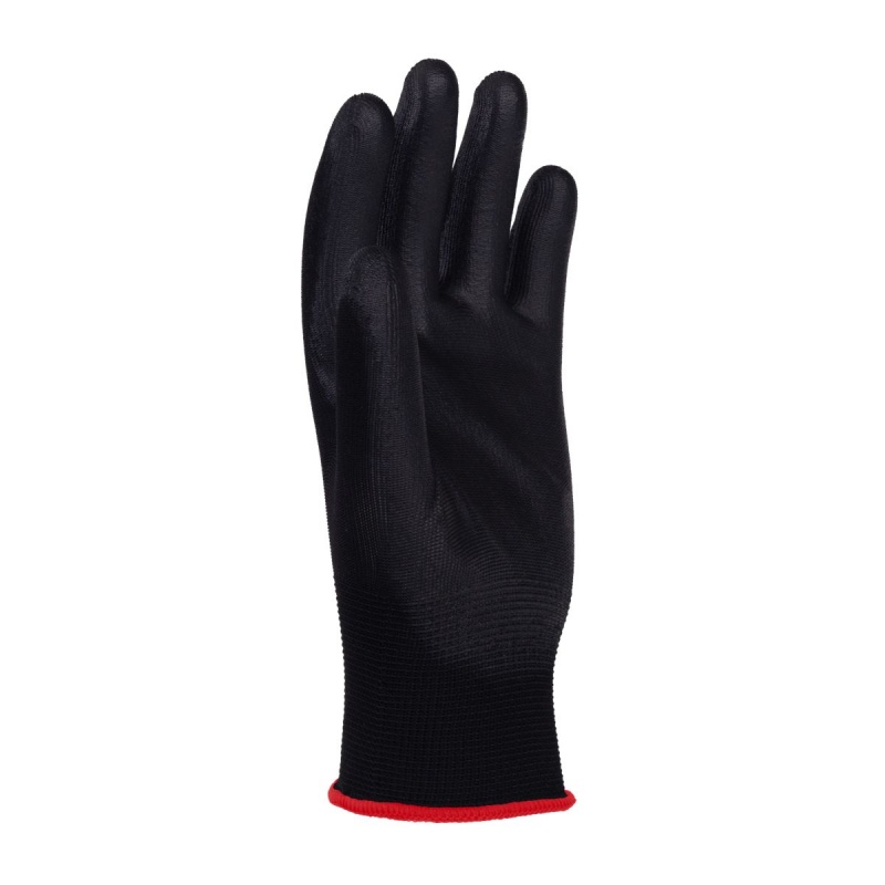 Rękawice DONAU SAFETY PU Black, kat. II, rozm. 8, czarne - obrazek 3