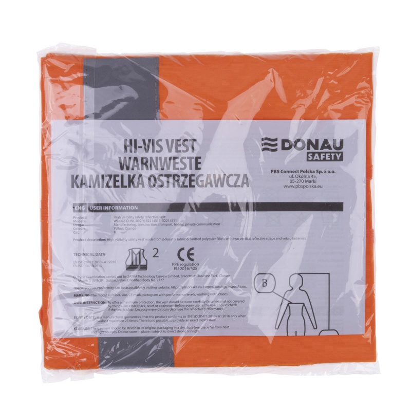 Kamizelka ostrzegawcza DONAU SAFETY, rozm. 2XL, pomarańczowa - obrazek 3