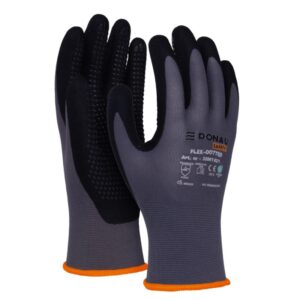 Rękawice DONAU SAFETY Flex-Dotted, kat. II, rozm. 9, szare