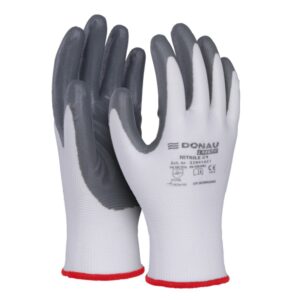 Rękawice DONAU SAFETY Nitrile 01, kat. II, rozm. 8, szare