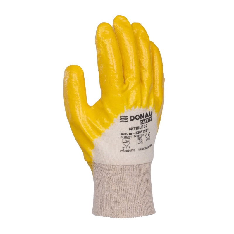 Rękawice DONAU SAFETY Nitrile 02, kat. II, rozm. 10, żółte - obrazek 2