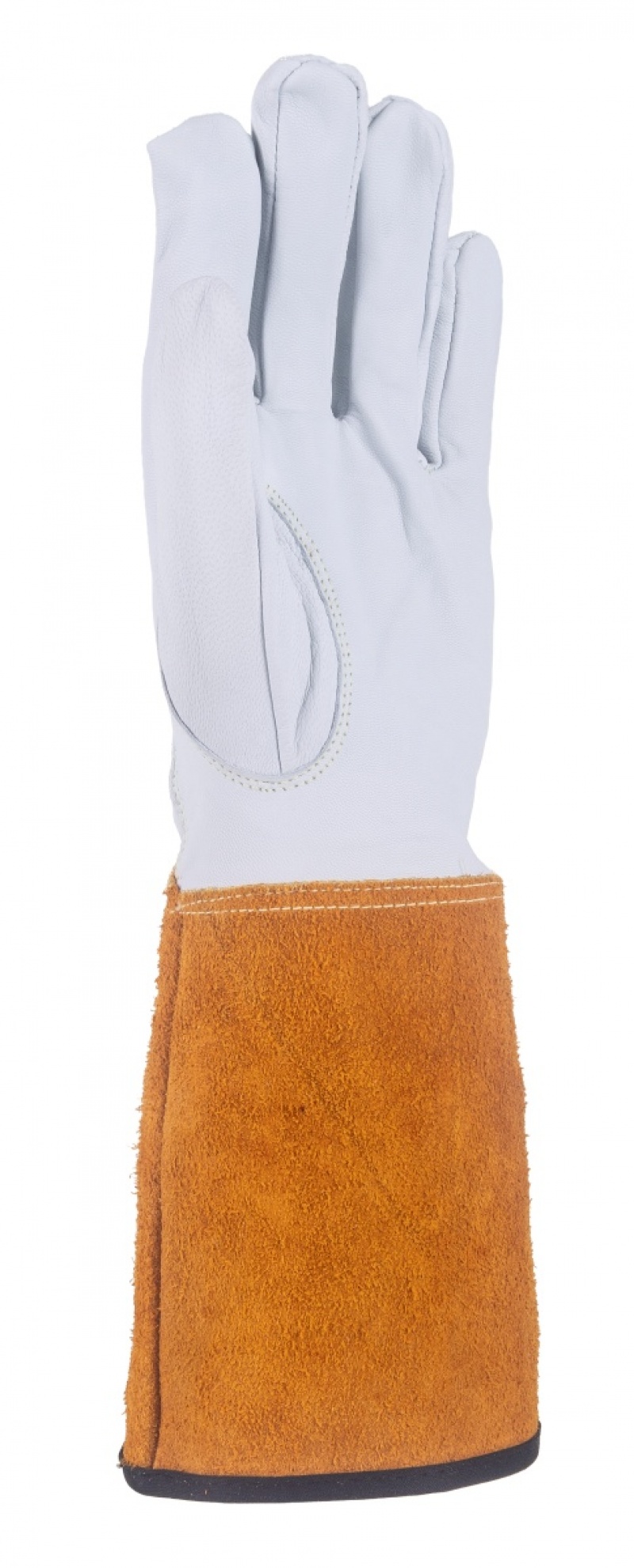 Rękawice spawalnicze DONAU SAFETY DS-KEV WELTIG, kevlar, skóra kozia, rozm. 9/L, biało-złote - obrazek 3